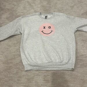 Grey Smiley Face Crewneck